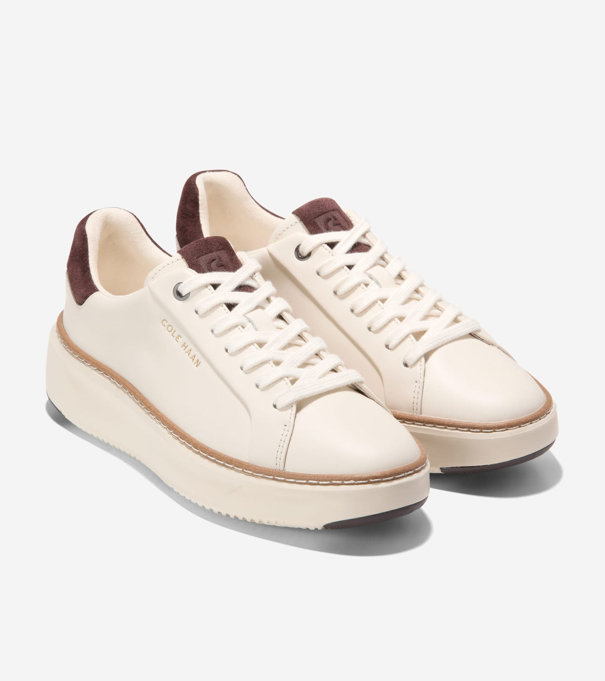 W34763:IVORY/DK CHOCOLATE SUEDE/IVORY